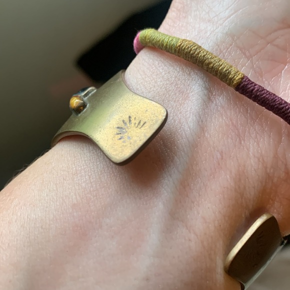 Vintage Zuni inlay ram 🐏 copper cuff, turquoise coral mother of pearl & onyx - Picture 6 of 10